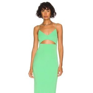 Alice + Olivia Valli Cut Out Cami Dress in Garden Green